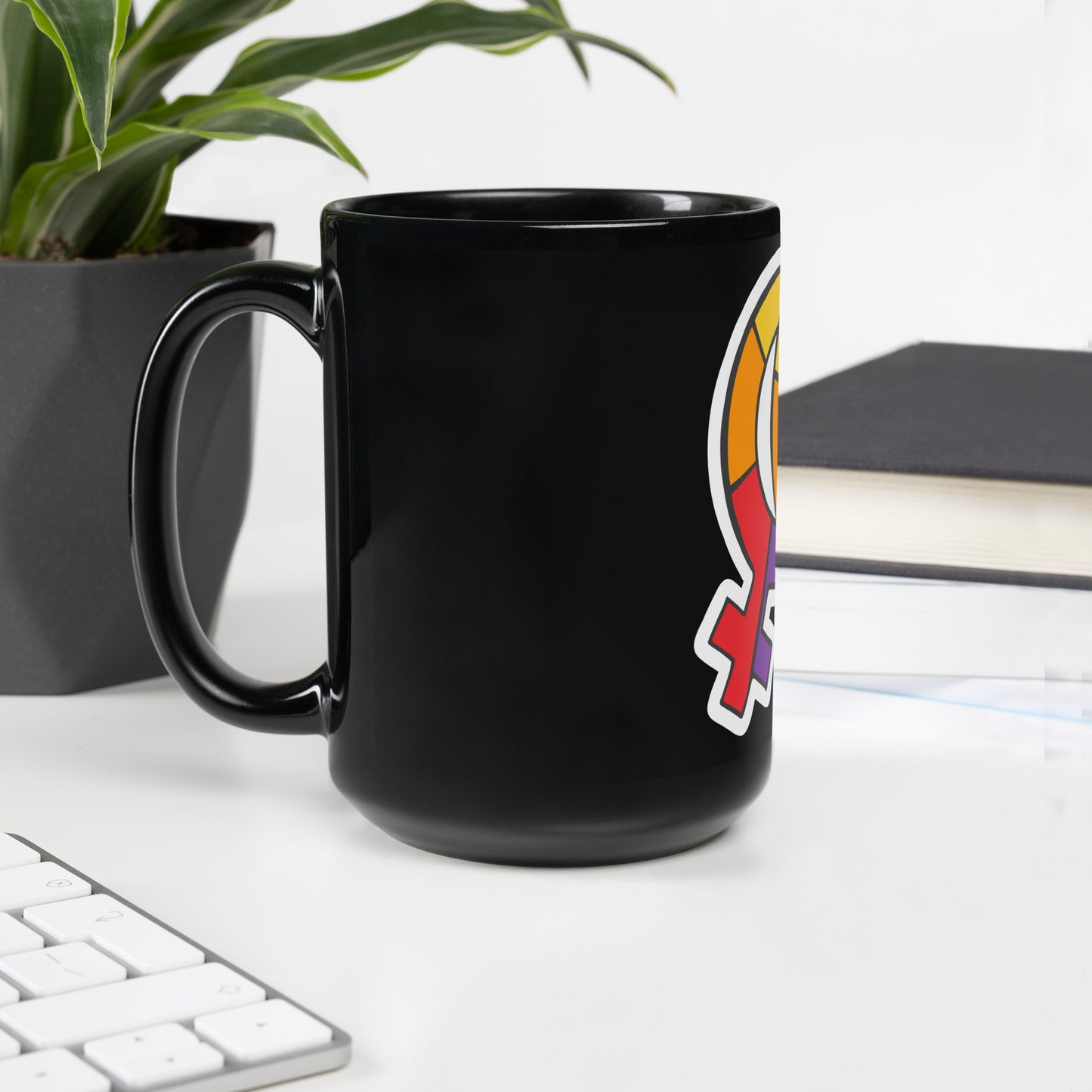 Lesbian Pride Black Mug